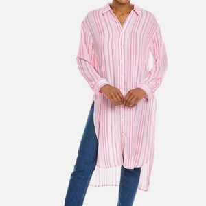 Vince Camuto Garden Romance‎ Button Up Front Tie Long Sleeve Shirt New Ivory XS